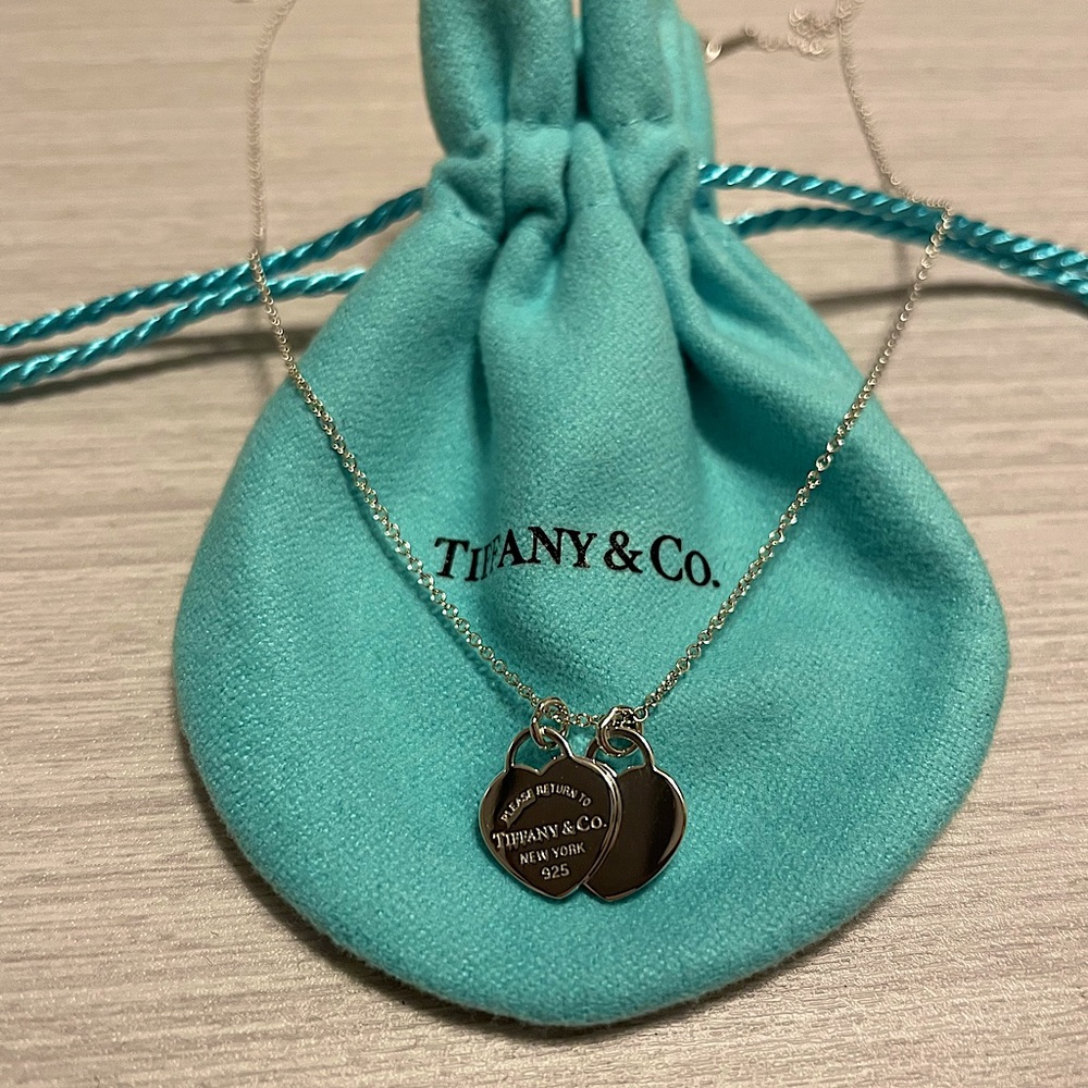 Tiffany Double Heart Necklace 18”